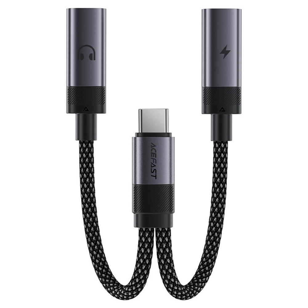 Προσαρμογέας Ήχου USB-C - 2 x USB-C Acefast J14, Μαύρο