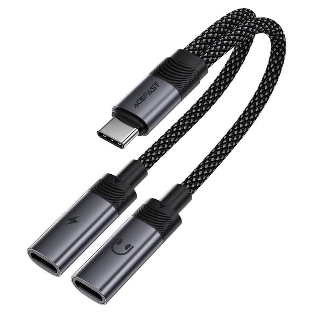Προσαρμογέας Ήχου USB-C - 2 x USB-C Acefast J14, Μαύρο