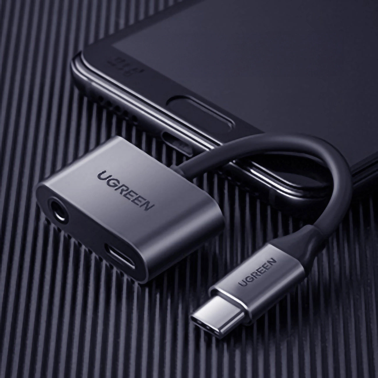 Προσαρμογέας Ήχου USB-C - 3.5mm / USB-C UGREEN CM193, Γκρι