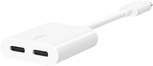 Προσαρμογέας Ήχου USB-C - USB-C / USB-C Belkin RockStar, Λευκός F7U081btWH