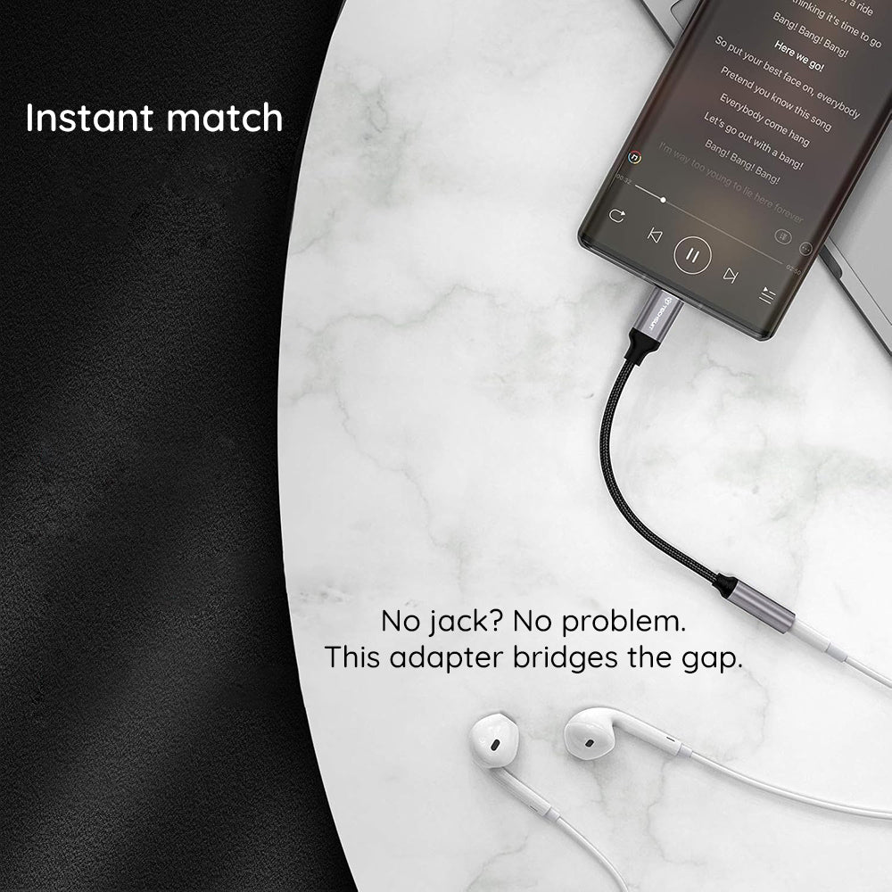 Προσαρμογέας Ήχου USB-C - 3.5mm Techsuit AC12 FuseXound, Γκρι, Σετ 2 τεμαχίων