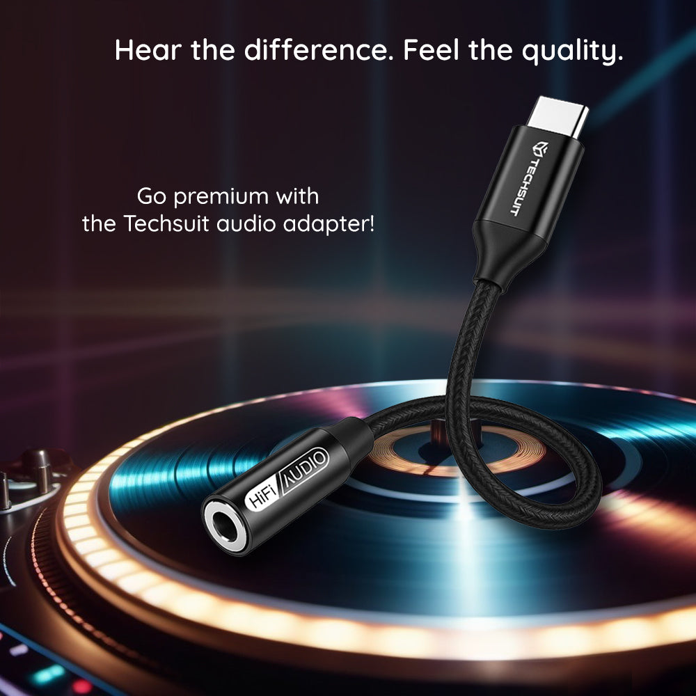Προσαρμογέας Ήχου USB-C - 3.5mm Techsuit AC13 FuseXound, Μαύρο