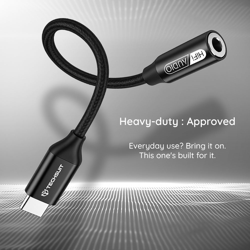 Προσαρμογέας Ήχου USB-C - 3.5mm Techsuit AC13 FuseXound, Μαύρο