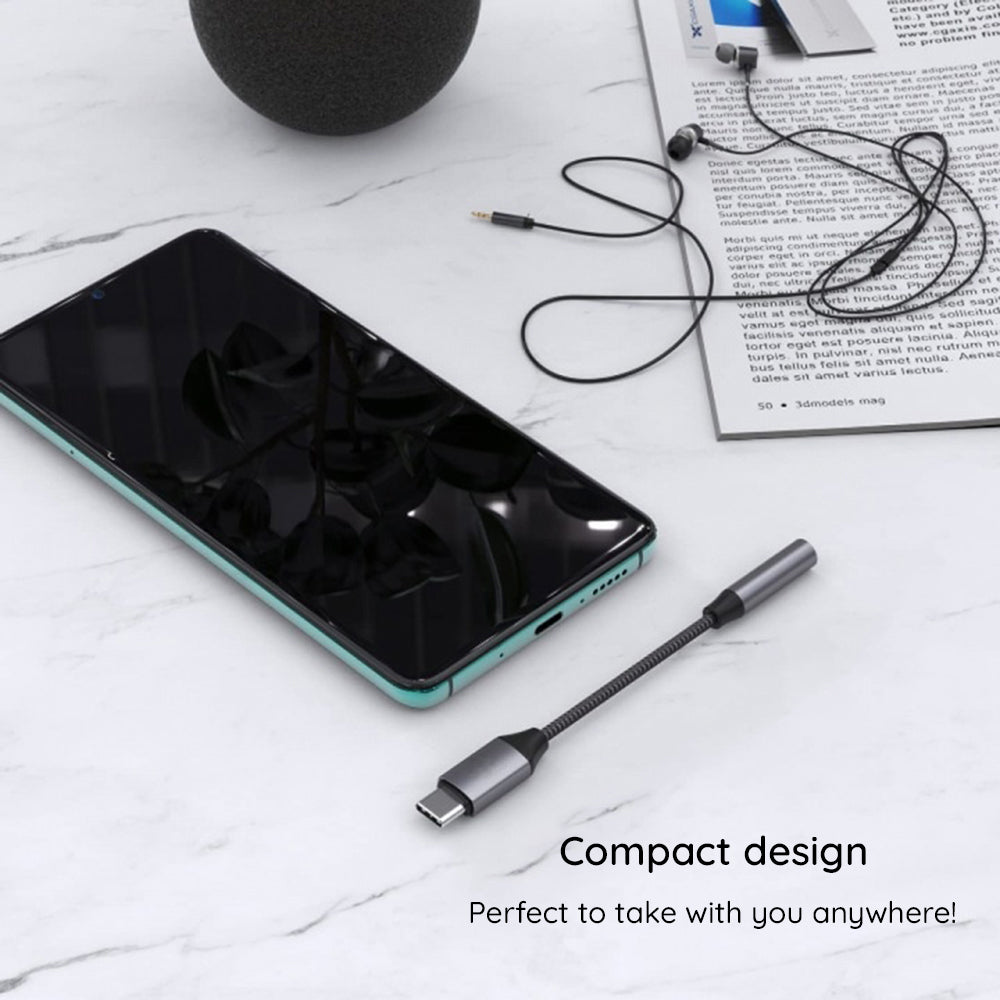 Προσαρμογέας Ήχου USB-C - 3.5mm Techsuit AC8 MusicDox, Γκρι