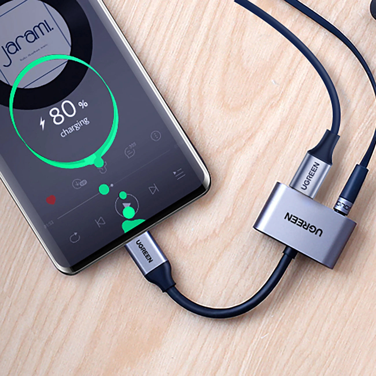 Προσαρμογέας Ήχου USB-C - 3.5mm / USB-C UGREEN CM193, Γκρι
