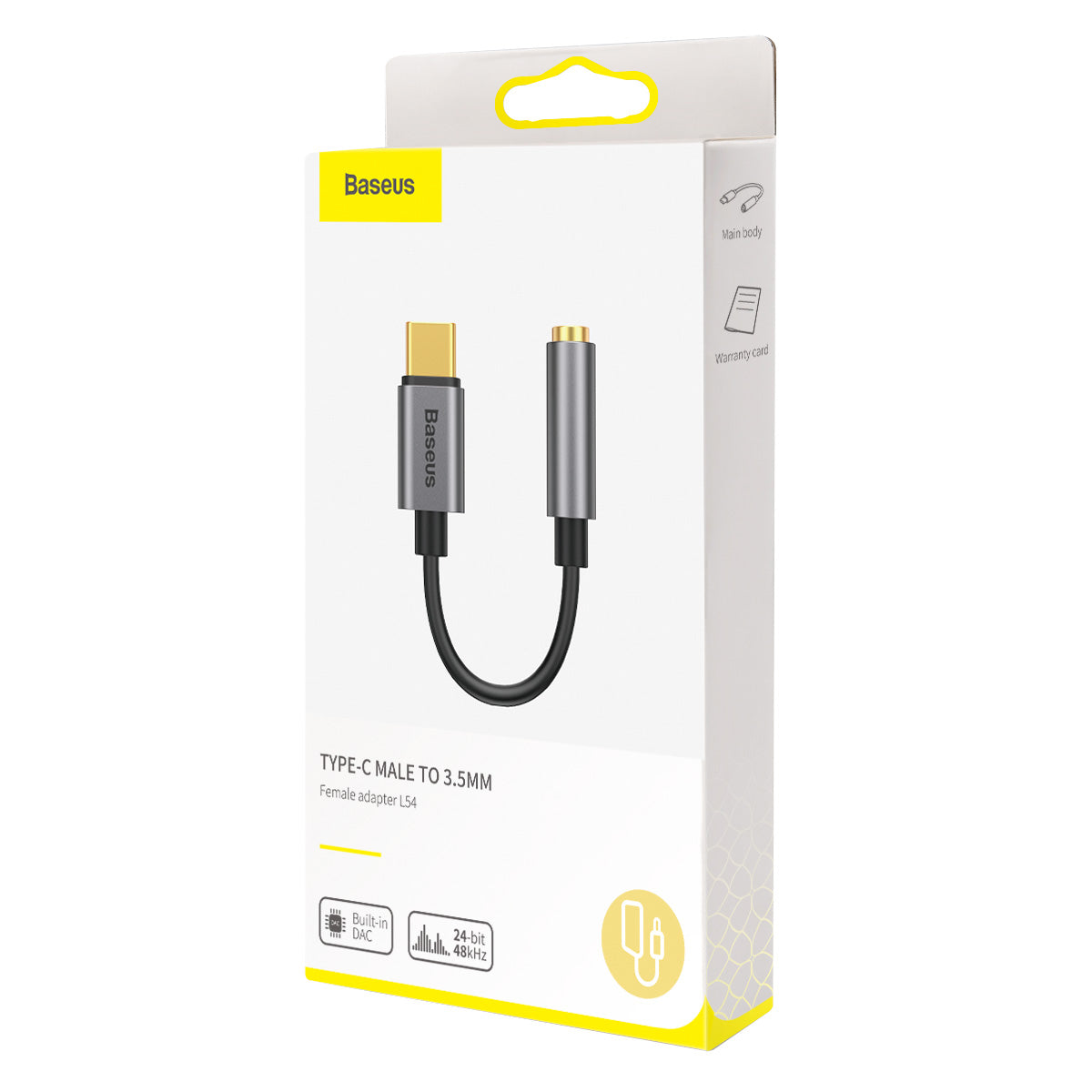 Προσαρμογέας Ήχου USB-C - 3.5mm Baseus L54, Γκρι CATL54-0G