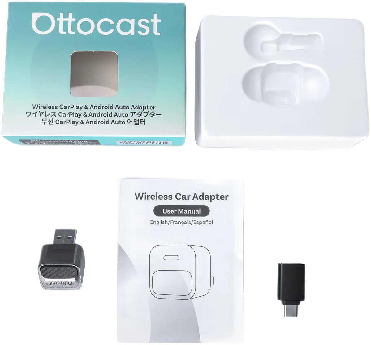 Ασύρματος προσαρμογέας Carplay / Android Auto Ottocast Mini Pico Style B για Apple iPhone / Android Series CA525-T3