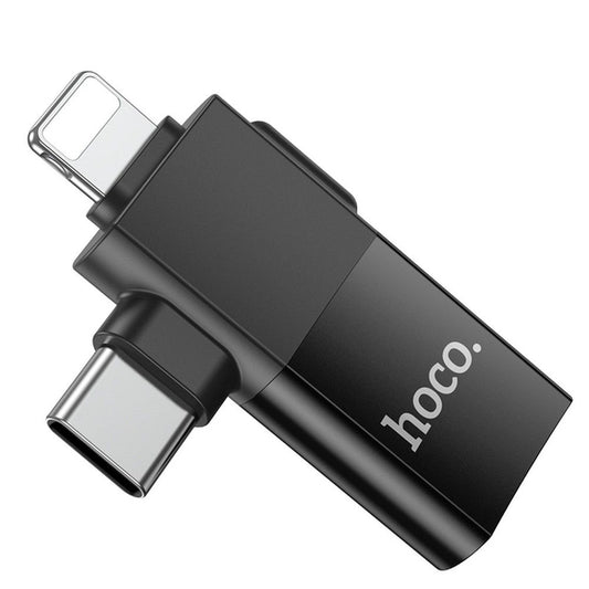 Προσαρμογέας OTG USB-C / Lightning - USB-A HOCO UA17, Μαύρο