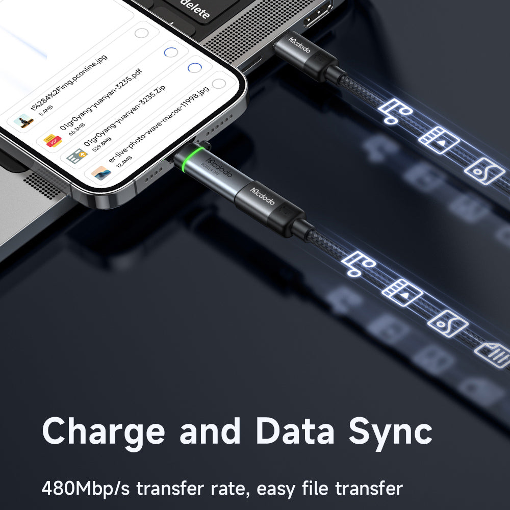 Προσαρμογέας Δεδομένων και Φόρτισης USB-C - Lightning McDodo OT-2590 Power Off, Μαύρο