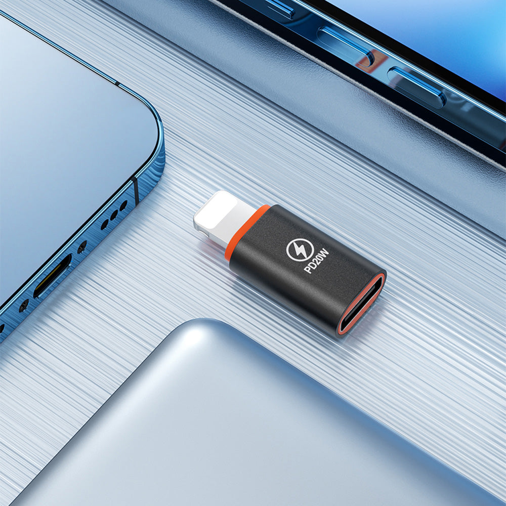 Προσαρμογέας Δεδομένων και Φόρτισης USB-C - Lightning Techsuit A3 HyperPort, Μαύρο Πορτοκαλί