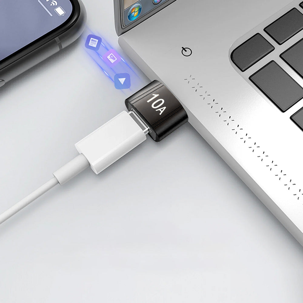 Προσαρμογέας Δεδομένων και Φόρτισης USB-C - USB-A Techsuit A7 HyperPort, Μαύρο Πορτοκαλί
