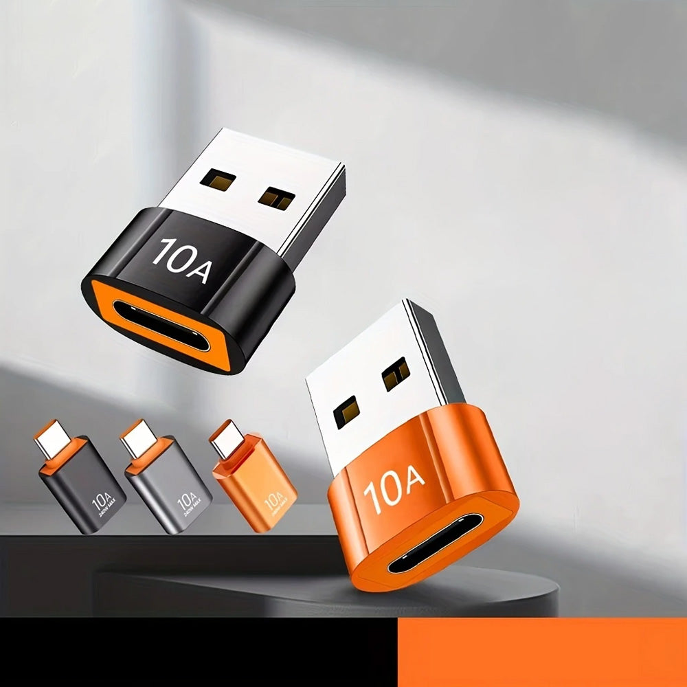 Προσαρμογέας Δεδομένων και Φόρτισης USB-C - USB-A Techsuit A7 HyperPort, Μαύρο Πορτοκαλί
