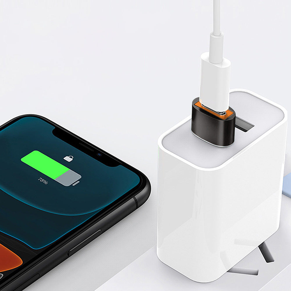 Προσαρμογέας Δεδομένων και Φόρτισης USB-C - USB-A Techsuit A7 HyperPort, Μαύρο Πορτοκαλί