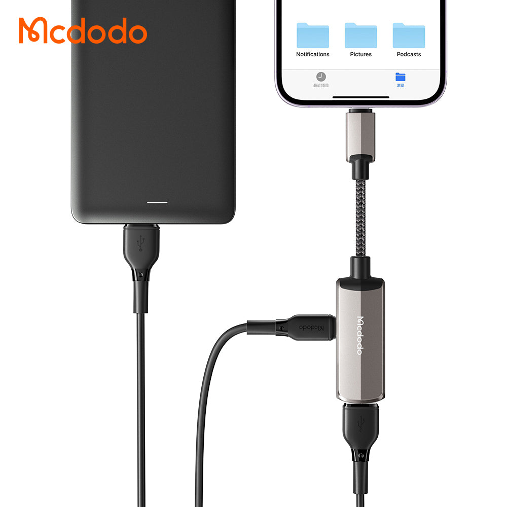 Προσαρμογέας OTG Lightning - USB-A McDodo CA-2690, Γκρι