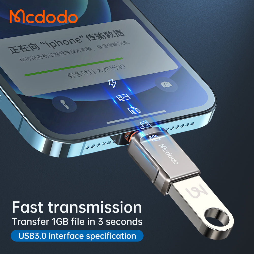 Προσαρμογέας OTG Lightning - USB-A McDodo OT-8600, Γκρι