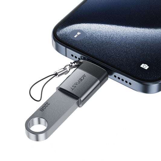 Προσαρμογέας OTG USB-C - USB-A Acefast J7, Γκρι