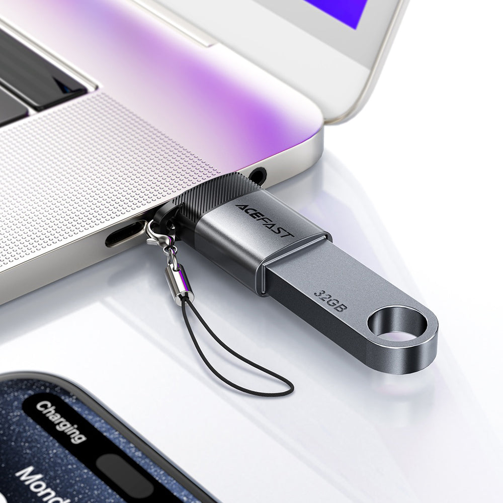Προσαρμογέας OTG USB-C - USB-A Acefast J7, Γκρι