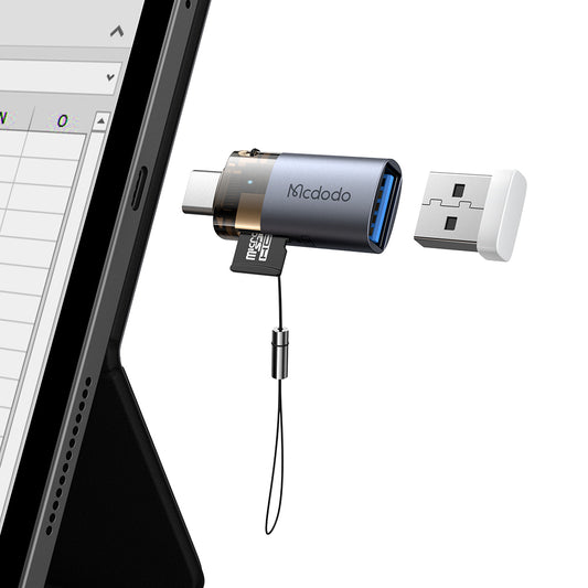 Αναγνώστης Καρτών USB-C McDodo OT-7600, USB-A (OTG) - microSD, Μαύρο