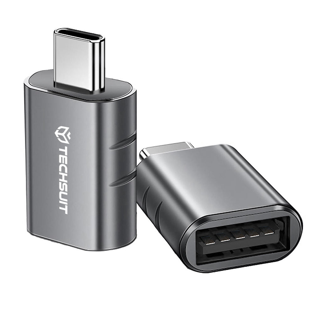 Προσαρμογέας OTG USB-C - USB-A Techsuit A10 SlateVolt, Γκρι