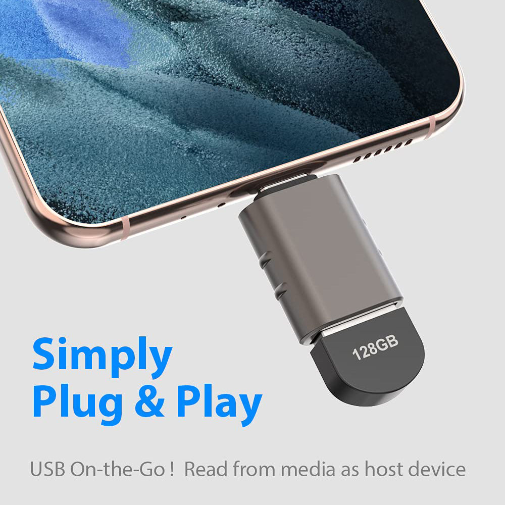 Προσαρμογέας OTG USB-C - USB-A Techsuit A10 SlateVolt, Γκρι