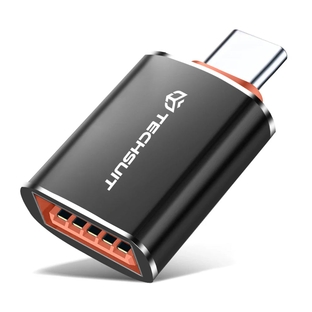 Προσαρμογέας OTG USB-C - USB-A Techsuit A2 HyperPort, Μαύρο Πορτοκαλί