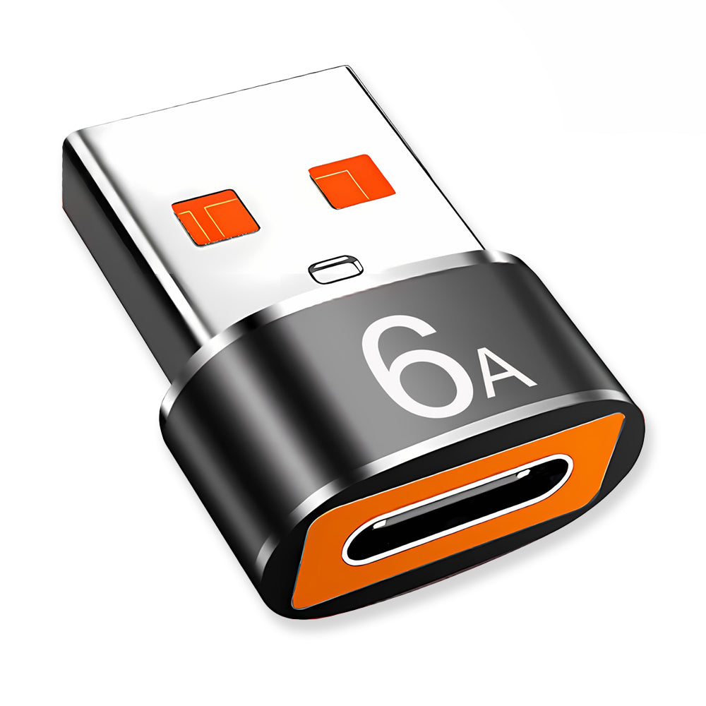 Προσαρμογέας Δεδομένων και Φόρτισης USB-C - USB-A Techsuit A4 HyperPort, Μαύρο Πορτοκαλί