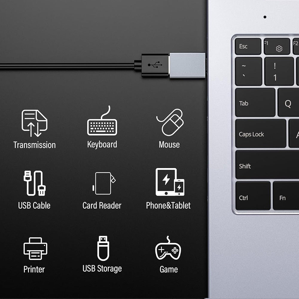 OTG USB-C to USB-A Adapter Techsuit A8 SlateVolt, Gray