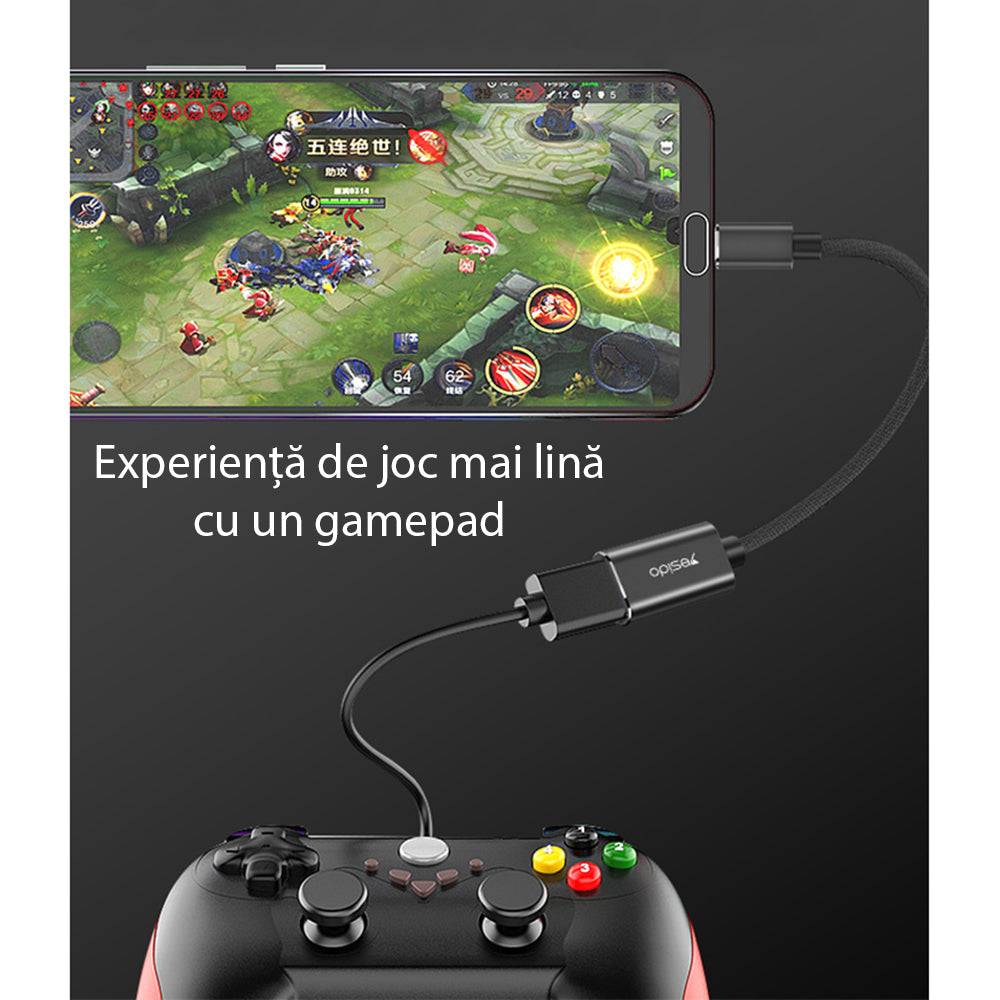 Adaptor OTG USB-C - USB-A Yesido GS01, Μαύρο
