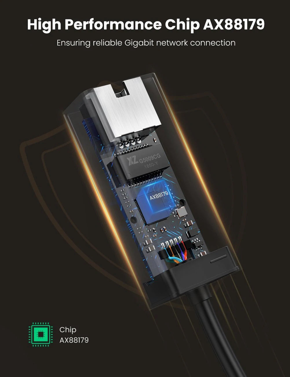 Κάρτα Δικτύου UGREEN CR111, RJ45, USB 3.0, Μαύρη