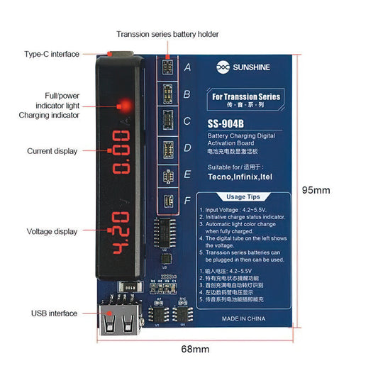 Τροφοδοτικό Πλακέτας Sunshine SS-904B για TECNO / Infinix / Itel Series, 2σε1