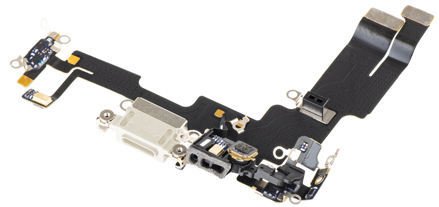 Βραχίονας κεφαλής με υποδοχή φόρτισης - Μικρόφωνο Apple iPhone 14, Ασημί