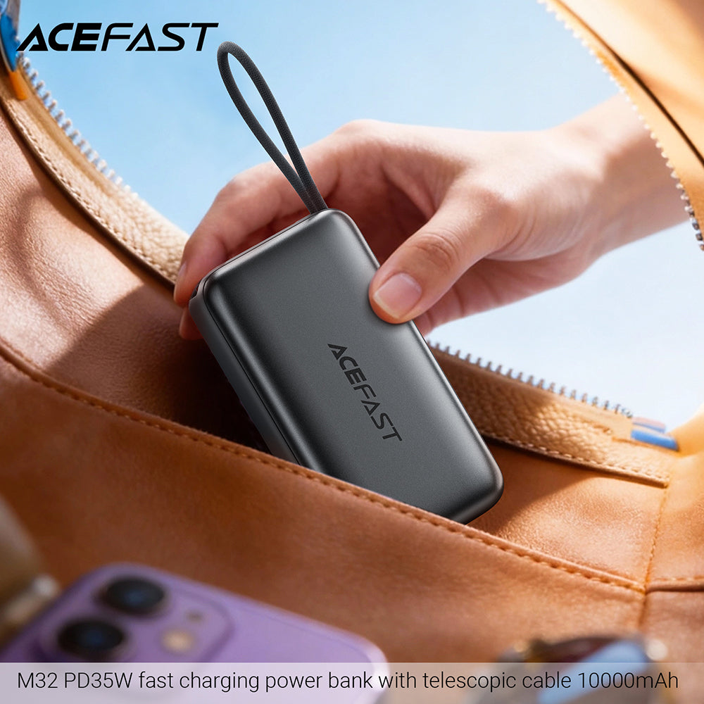 Εξωτερική Μπαταρία Acefast M32, 10000mAh, 35W, PD, 2 x USB-C, Γκρι
