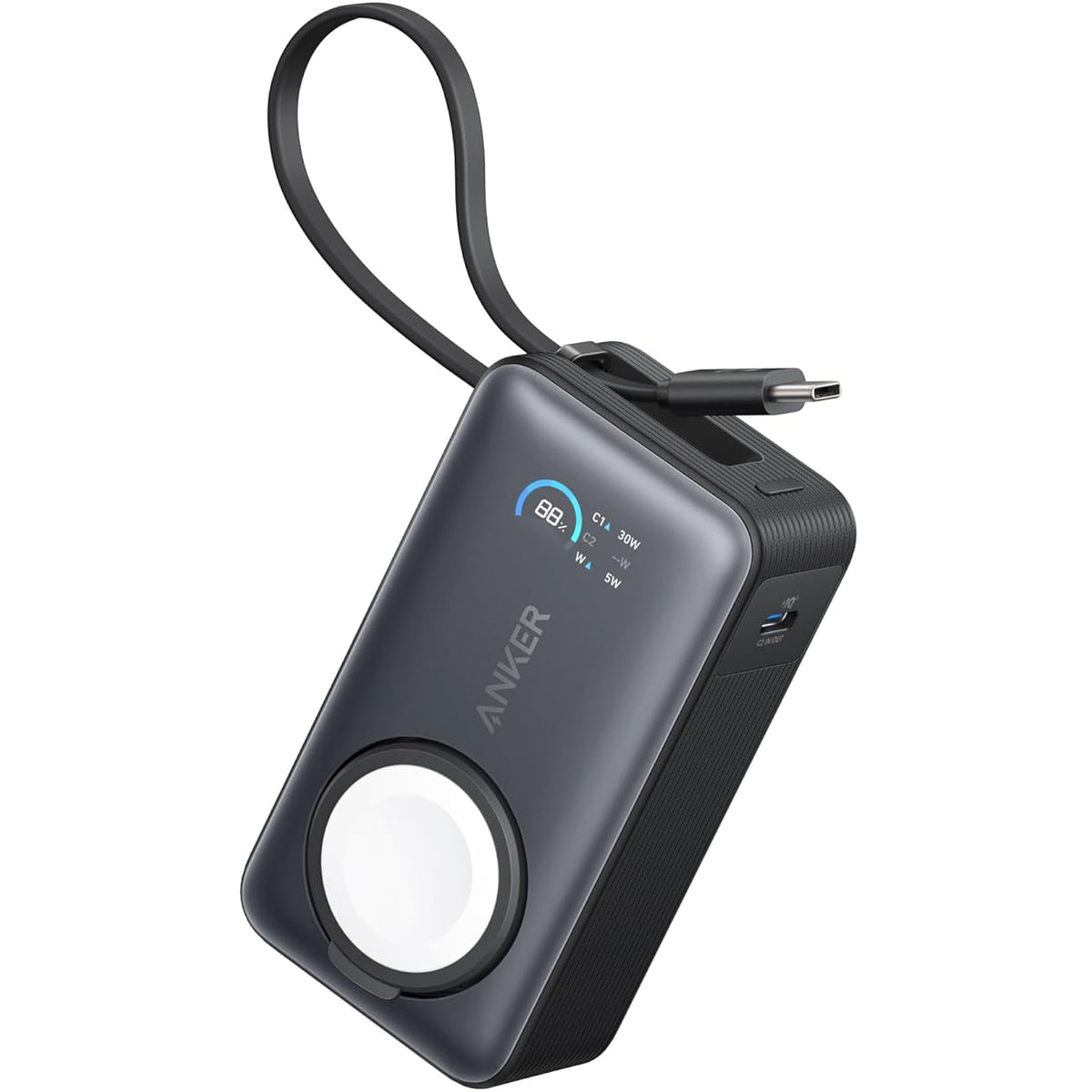 Εξωτερική Μπαταρία Ασύρματη Anker MagGo, 10000mAh, 35W, PD + QI, 1 x QI - 2 x USB-C, Μαύρη A1657011