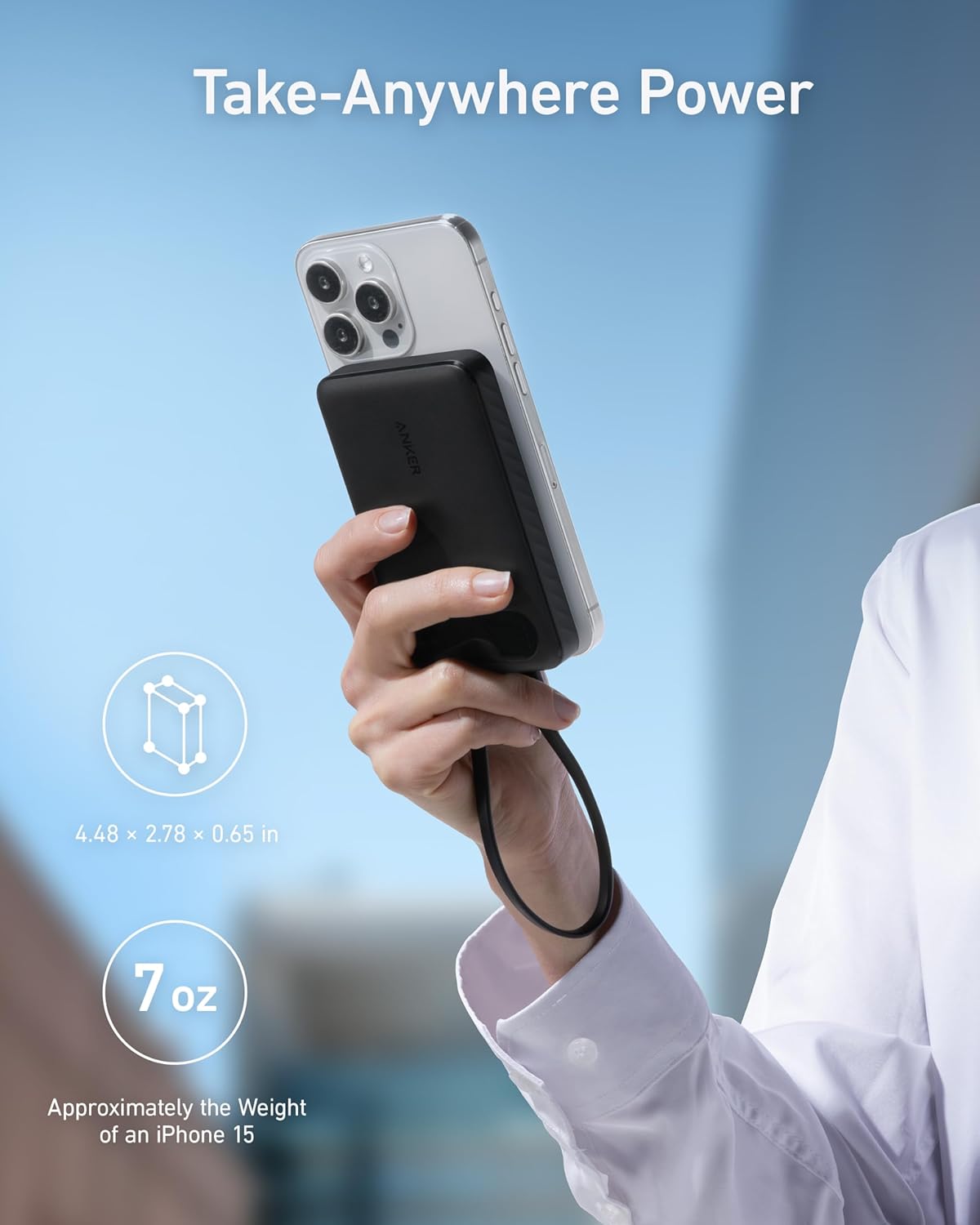 Εξωτερική μπαταρία Anker PowerCore, 10000mAh, 22,5W, QC + PD, 1 x USB-A - 2 x USB-C, μαύρο A1257G11