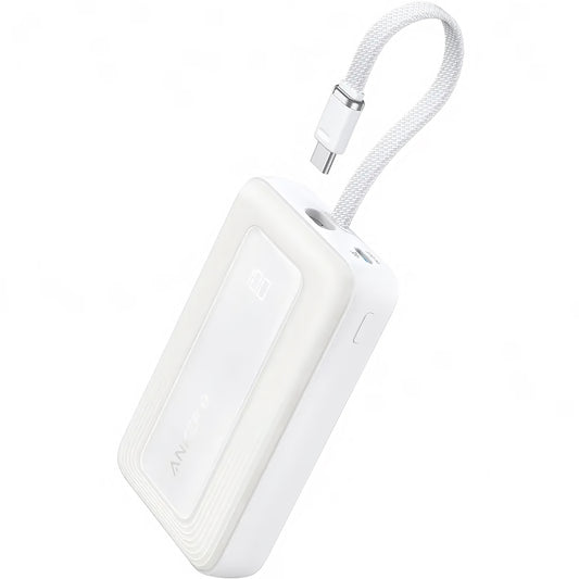 Anker Zolo External Battery, 10000mAh, 30W, QC + PD, 1 x USB-A - 2 x USB-C, White A1688H21