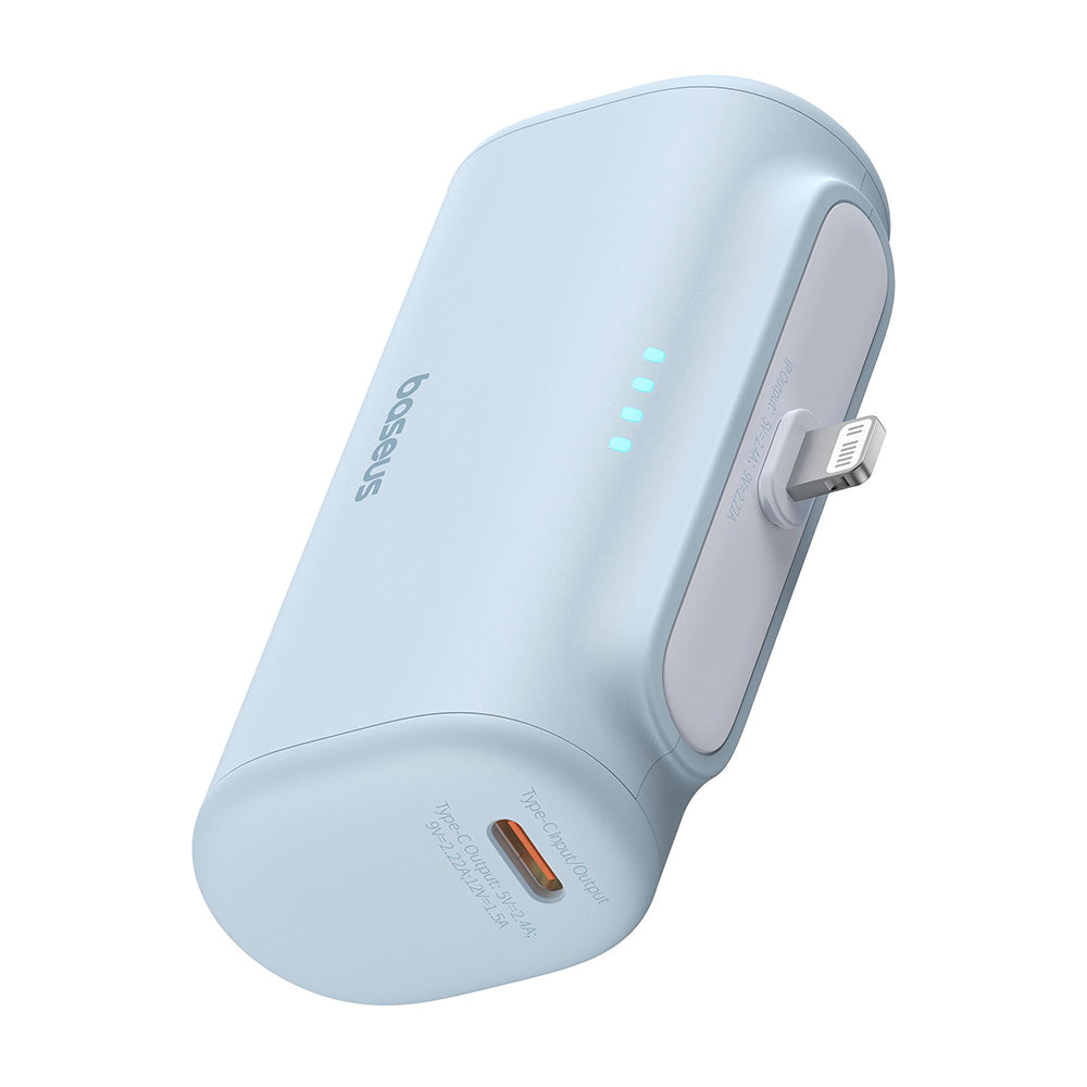 Εξωτερική Μπαταρία Baseus Compact, 5000mAh, 20W, PD, 1 x Lightning - 1 x USB-C, Μπλε P10068307313-00