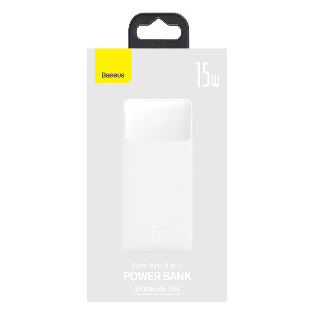 Εξωτερική μπαταρία Baseus Bipow, 10000mAh, 15W, 1 x USB-C - 2 x USB-A, λευκό PPBD050002