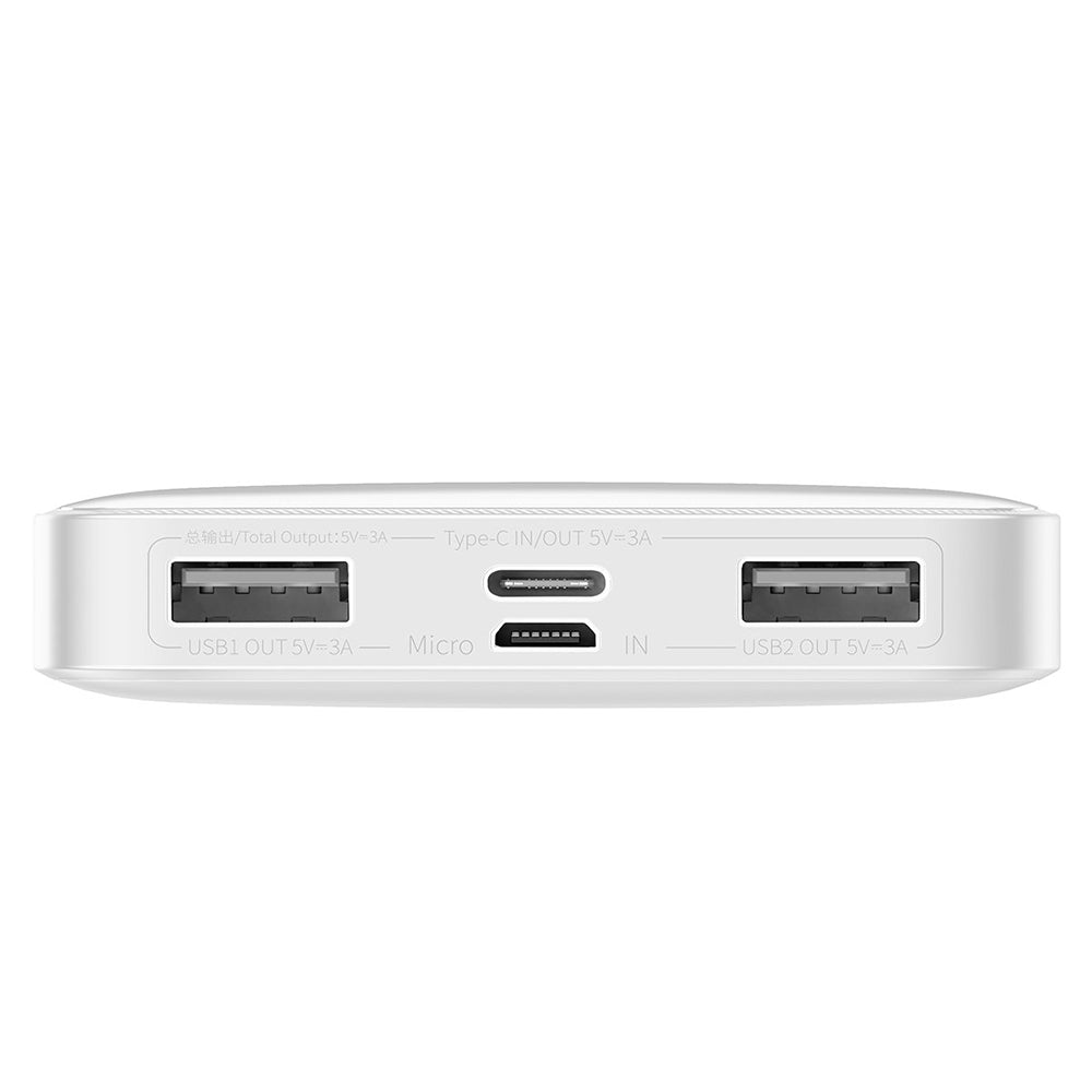 Εξωτερική μπαταρία Baseus Bipow, 10000mAh, 15W, 1 x USB-C - 2 x USB-A, λευκό PPBD050002