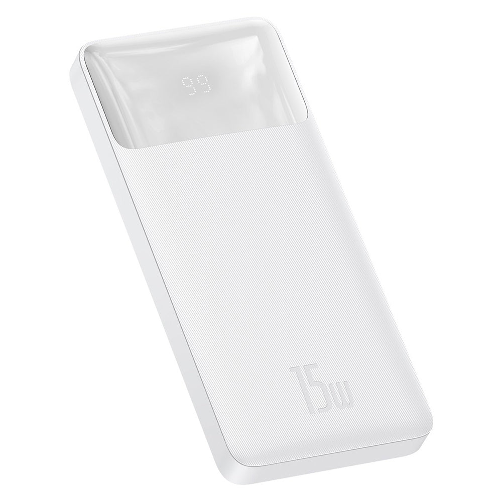Εξωτερική μπαταρία Baseus Bipow, 10000mAh, 15W, 1 x USB-C - 2 x USB-A, λευκό PPBD050002