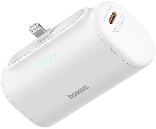 Εξωτερική Μπαταρία Baseus Compact, 5000mAh, 20W, PD, 1 x Lightning - 1 x USB-C, Λευκή P10068307213-00