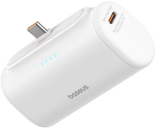 Εξωτερική Μπαταρία Baseus Compact, 5000mAh, 20W, PD, 2 x USB-C, Λευκή P10068306213-00