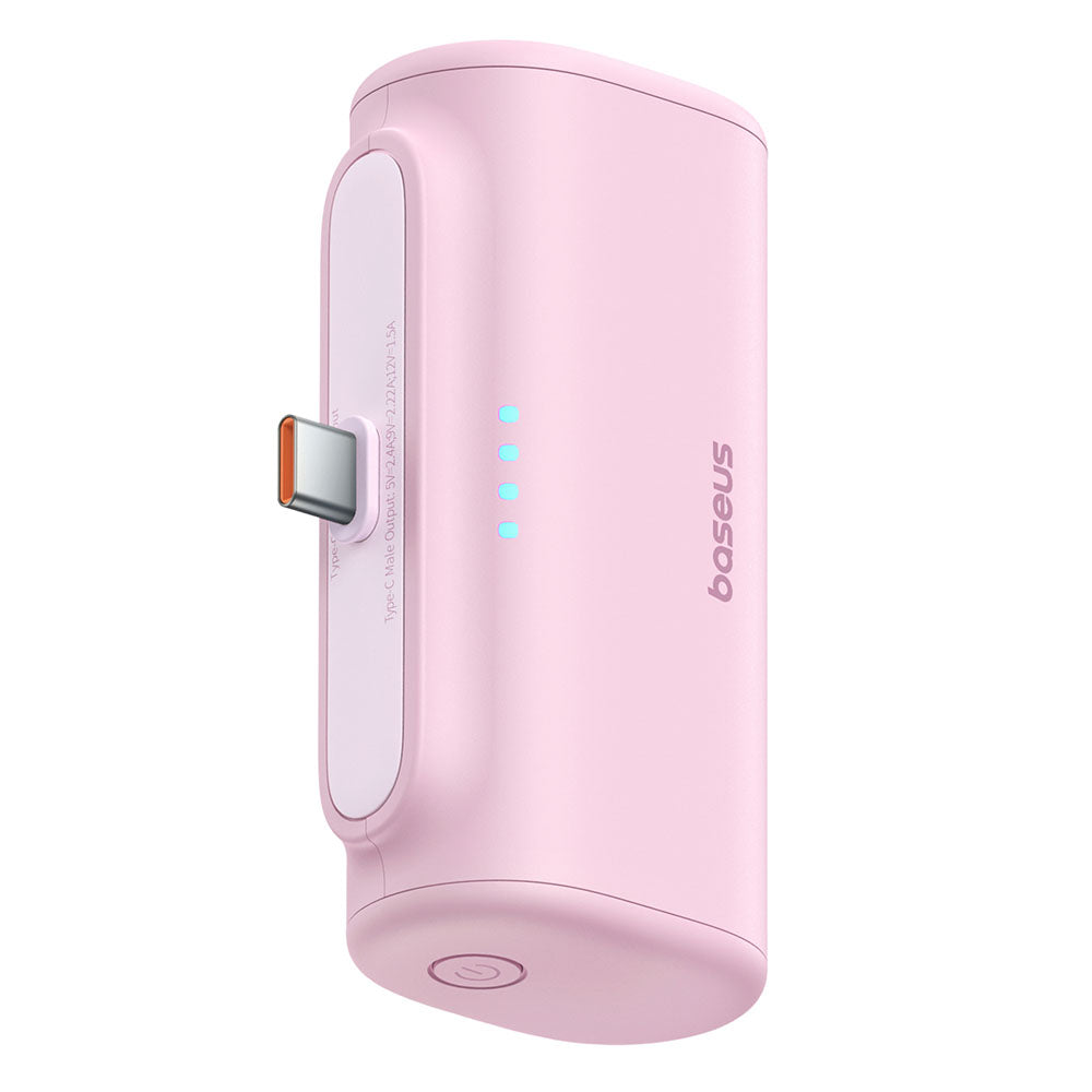 Εξωτερική Μπαταρία Baseus Compact, 5000mAh, 20W, PD, 2 x USB-C, Ροζ P10068306413-00