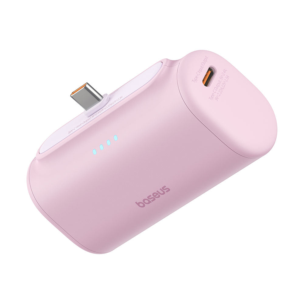 Εξωτερική Μπαταρία Baseus Compact, 5000mAh, 20W, PD, 2 x USB-C, Ροζ P10068306413-00