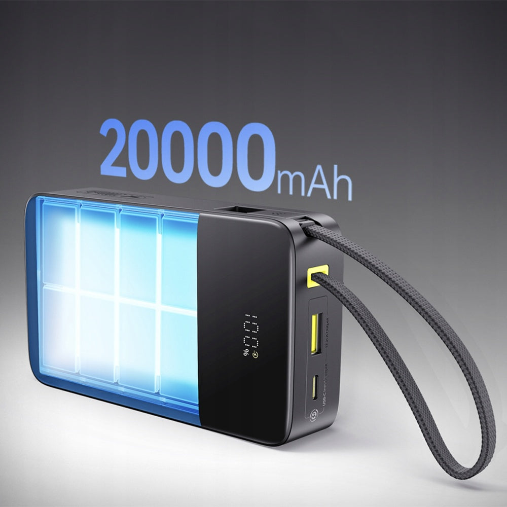 Εξωτερική Μπαταρία Baseus EnerFill Bipow2 Pro, 20000mAh, 22.5W, QC + PD, 1 x USB-A - 2 x USB-C, Μαύρη E0027701