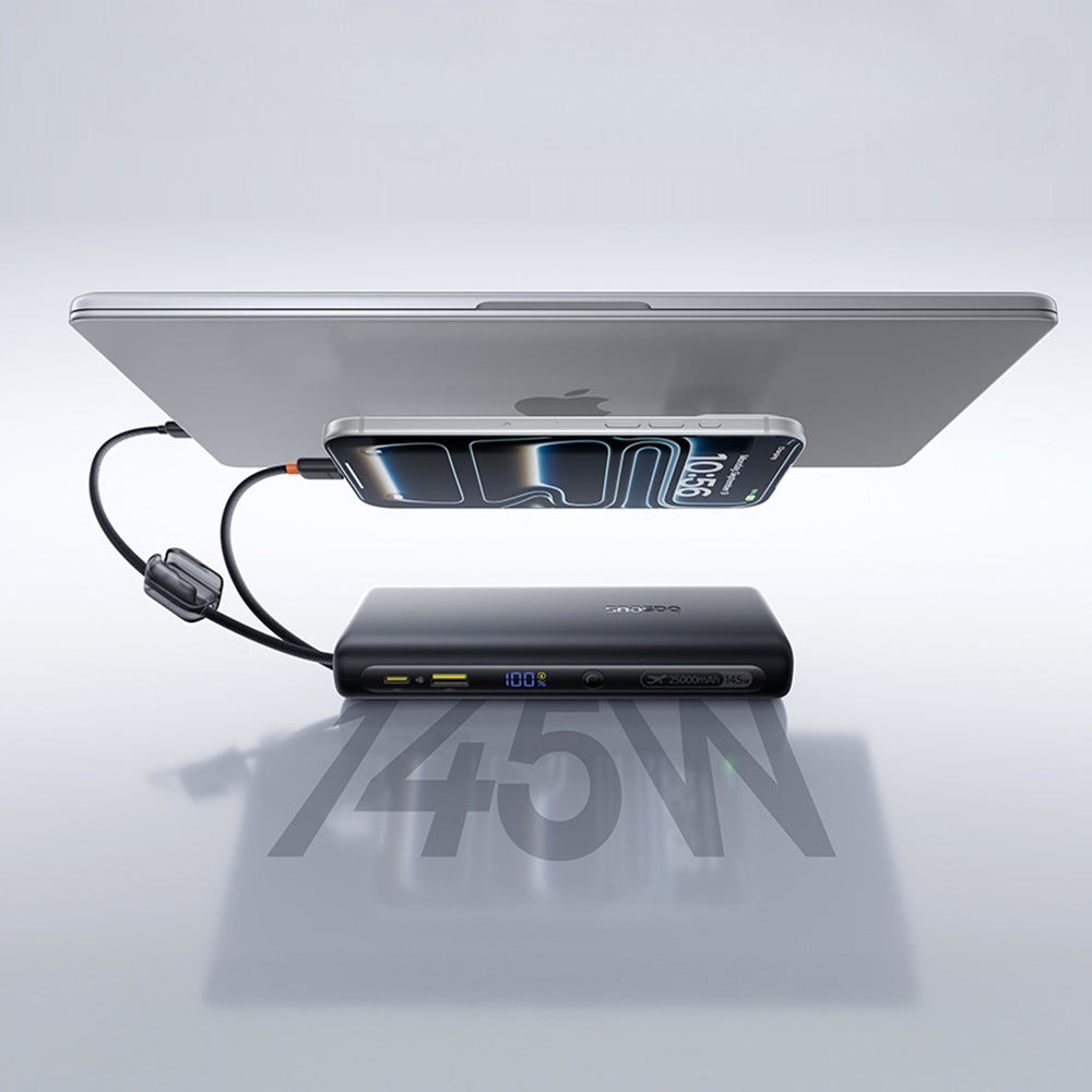 Εξωτερική Μπαταρία Baseus EnerFill FC41, 25000mAh, 145W, QC + PD, 1 x USB-A - 3 x USB-C, Μαύρη E0028H03