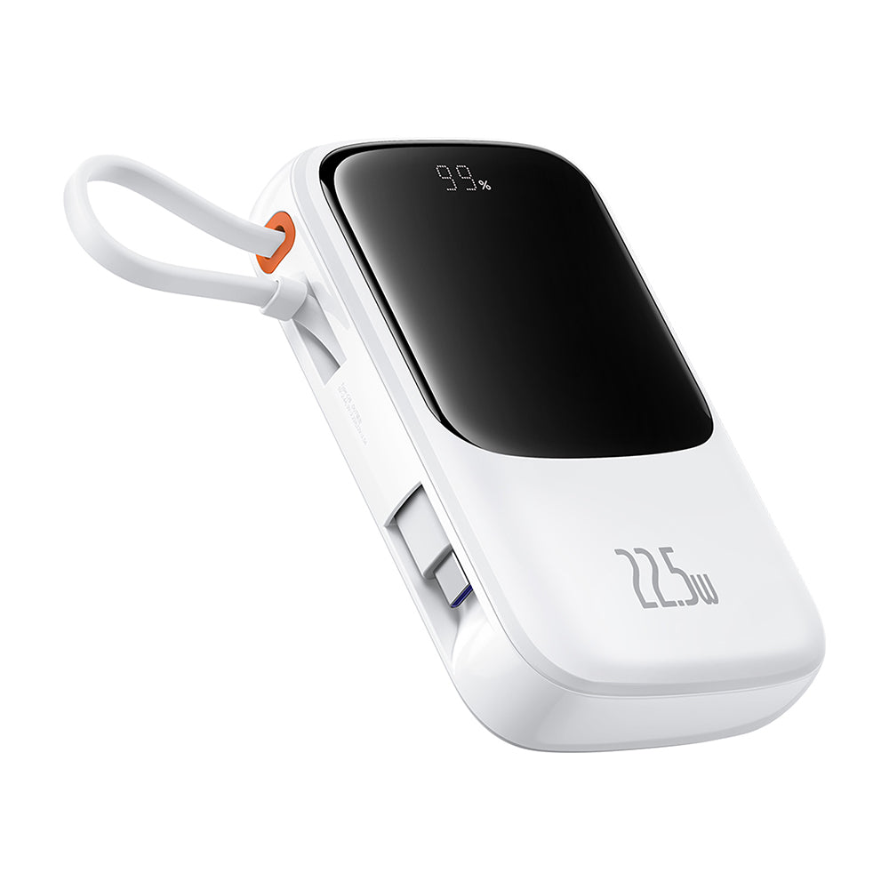 Εξωτερική Μπαταρία Baseus Qpow Pro+, 10000mAh, 22.5W, QC + PD, 1 x USB-A - 2 x USB-C, Λευκή P10067101213-00