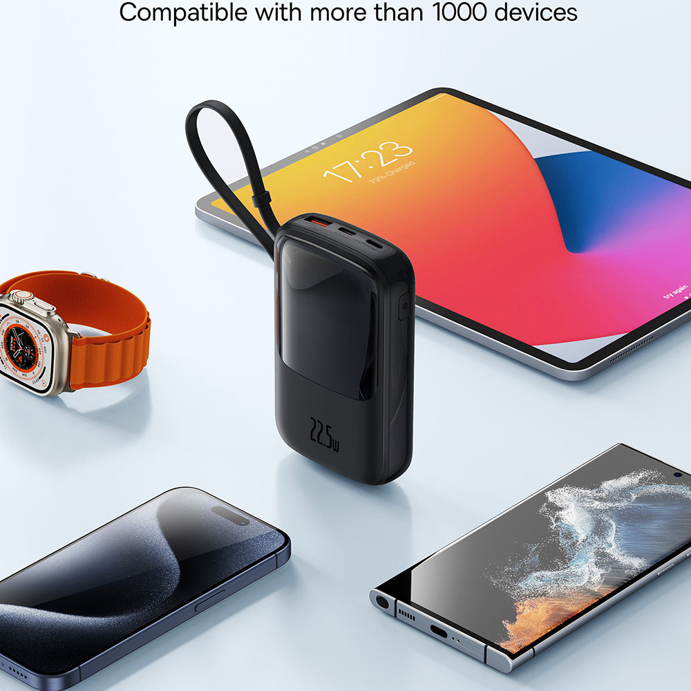 Εξωτερική Μπαταρία Baseus Qpow Pro+, 10000mAh, 22.5W, QC + PD, 1 x USB-A - 2 x USB-C, Μαύρη P10067101113-00