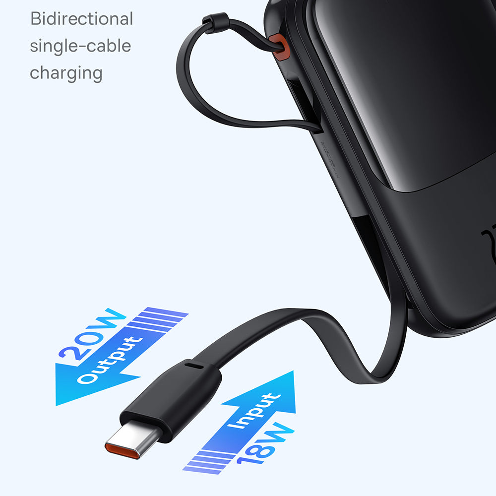 Εξωτερική Μπαταρία Baseus Qpow Pro+, 10000mAh, 22.5W, QC + PD, 1 x USB-A - 2 x USB-C, Μαύρη P10067101113-00