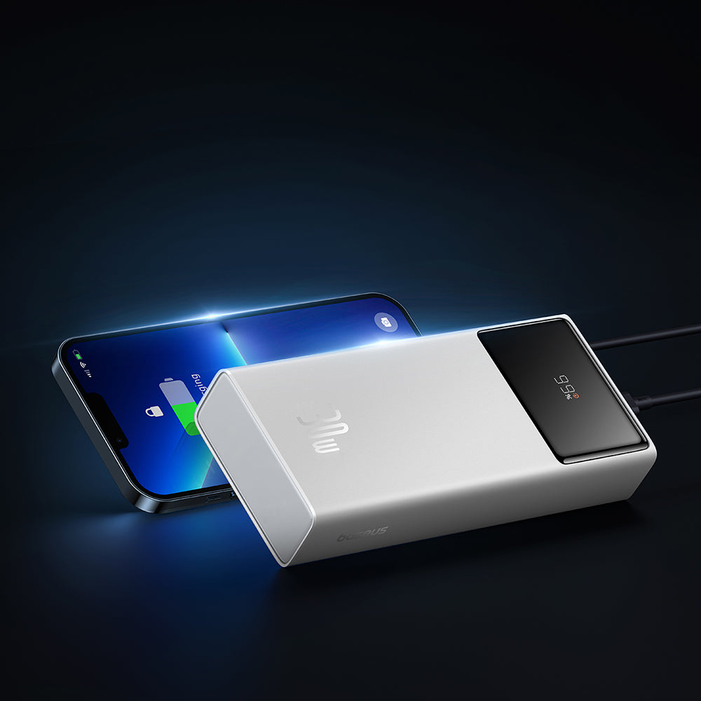 Baseus Star Lord External Battery, 20000mAh, 30W, QC + PD, 1 x USB-C - 2 x USB-A, White P10022904213-00