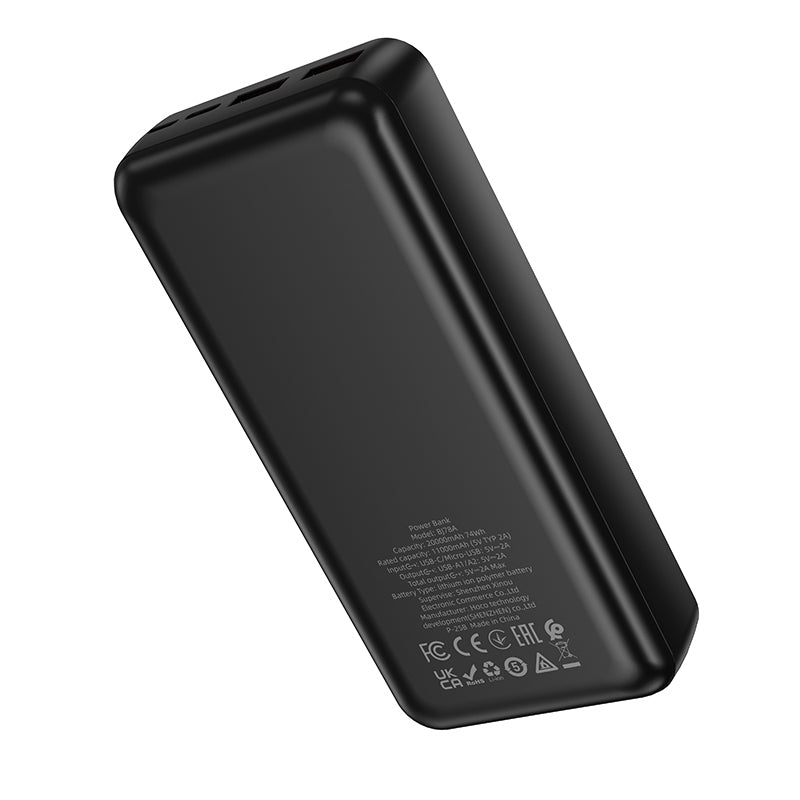 Εξωτερική Μπαταρία Borofone BJ78A Clever, 20000mAh, 10W, 2 x USB-A, Μαύρη